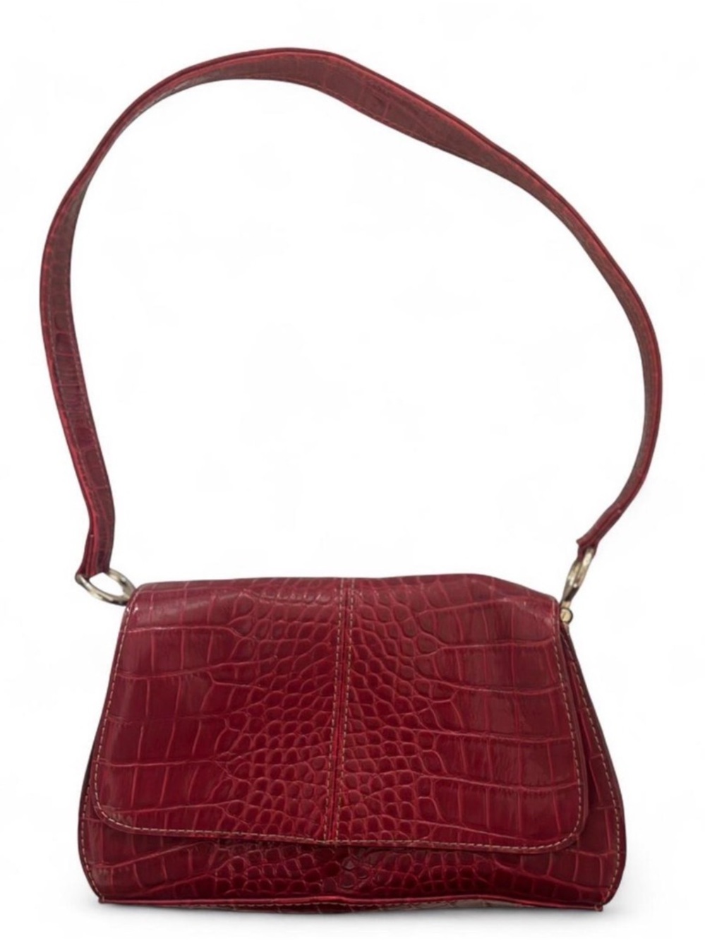 Vintage Liz Claiborne Red Croc Embossed Y2K Shoulder Bag - Mother’s Day Gift!